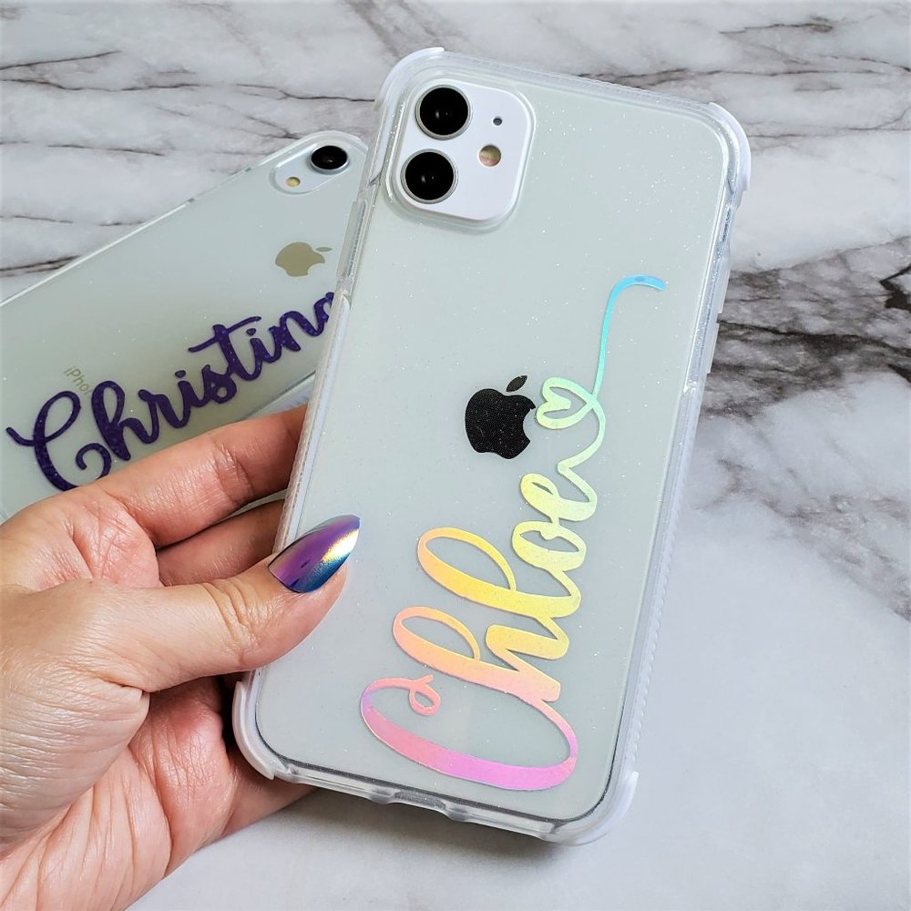 Personalized HolographicName Clear Bumper Case